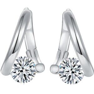 Lymphatic Germanium Magnetology Drainage Silver Electro-Plated Hoop Earrings